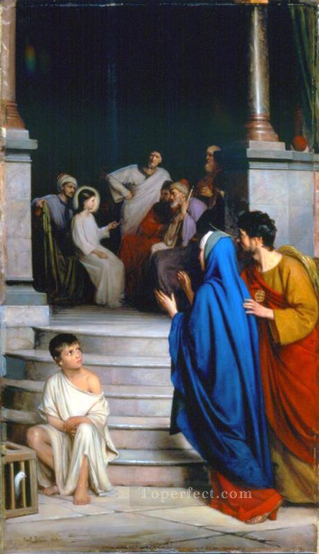 神殿で教えるキリストの宗教 カール・ハインリヒ・ブロック油絵